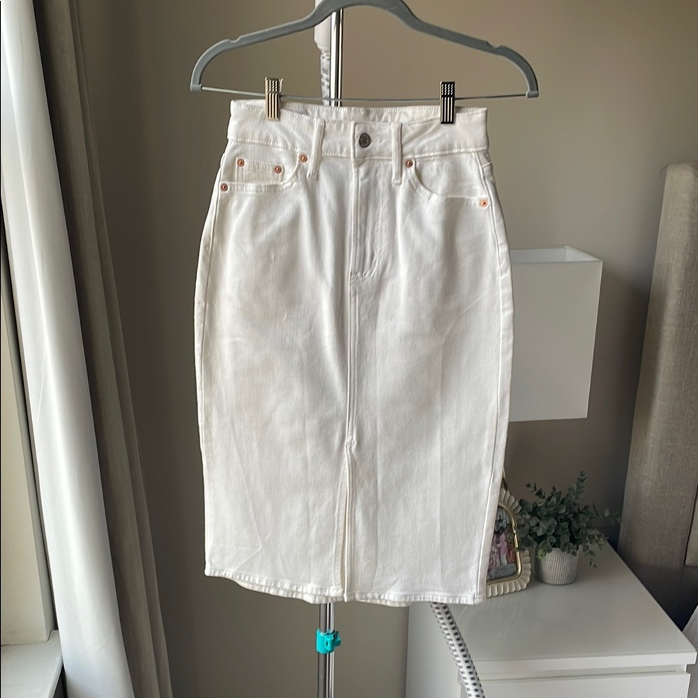 White Denim Skirt